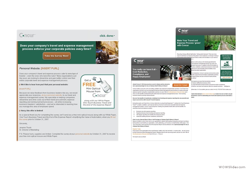Concur Email Campaigns: